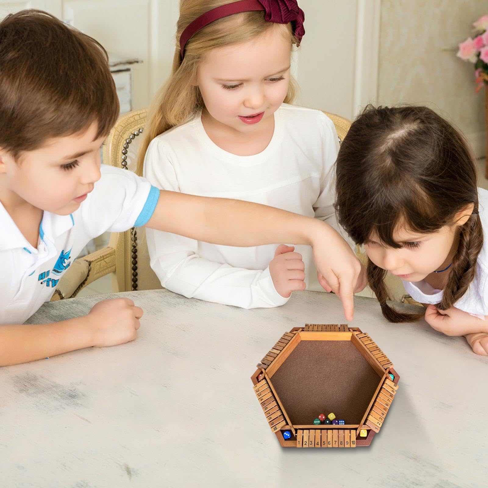 Cerrar la del Juego de Dados, Cerrar la del Juego de | Dados de Viaje, Juego de Dados de Madera Cerrar la Viaje, Shutter Box para 6 Jugadores - Clásico Juego de