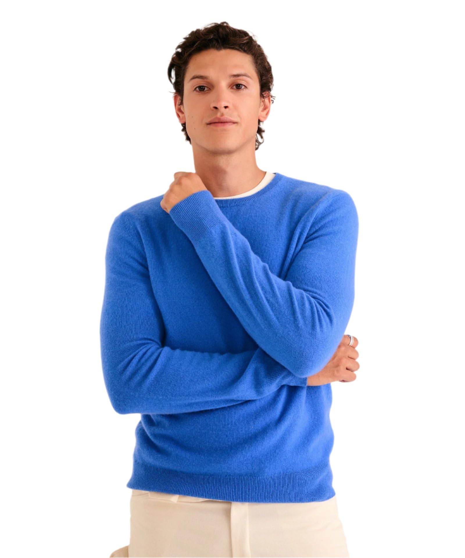 Naadam Men's Cobalt The Original Cashmere Crewneck Sweater, Xl