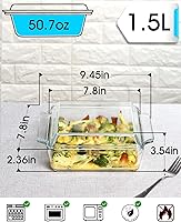 Vista 2 de NUTRIUPS 8x8 Baking Dish Square Casserole Baking Dishes with Glass Cover Glass Casserole Dish with Lid Baking Dish Glass Baking Pan for Baking