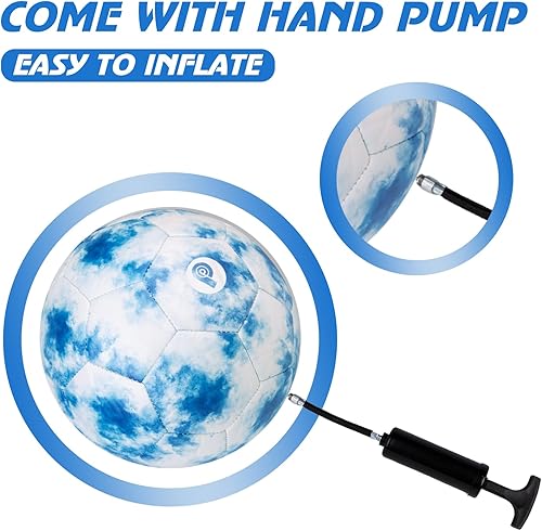 Miniatura 5 de PP PICADOR Balón de fútbol de tamaño 4, pelotas de fútbol para niñas, niños, jóvenes, niños, entrenamiento, escuela, interior y exterior, pelota de