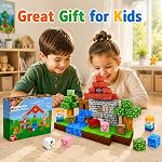 GraceDuck Magnetic Blocks 100PCS Magnet Toy Building Game, Magnetic Building Cubes Toys for Boys Girls Aged 4 5 6 7 8 9 Montessori Sensory Stacking Toy Christmas for Kids Toddlers