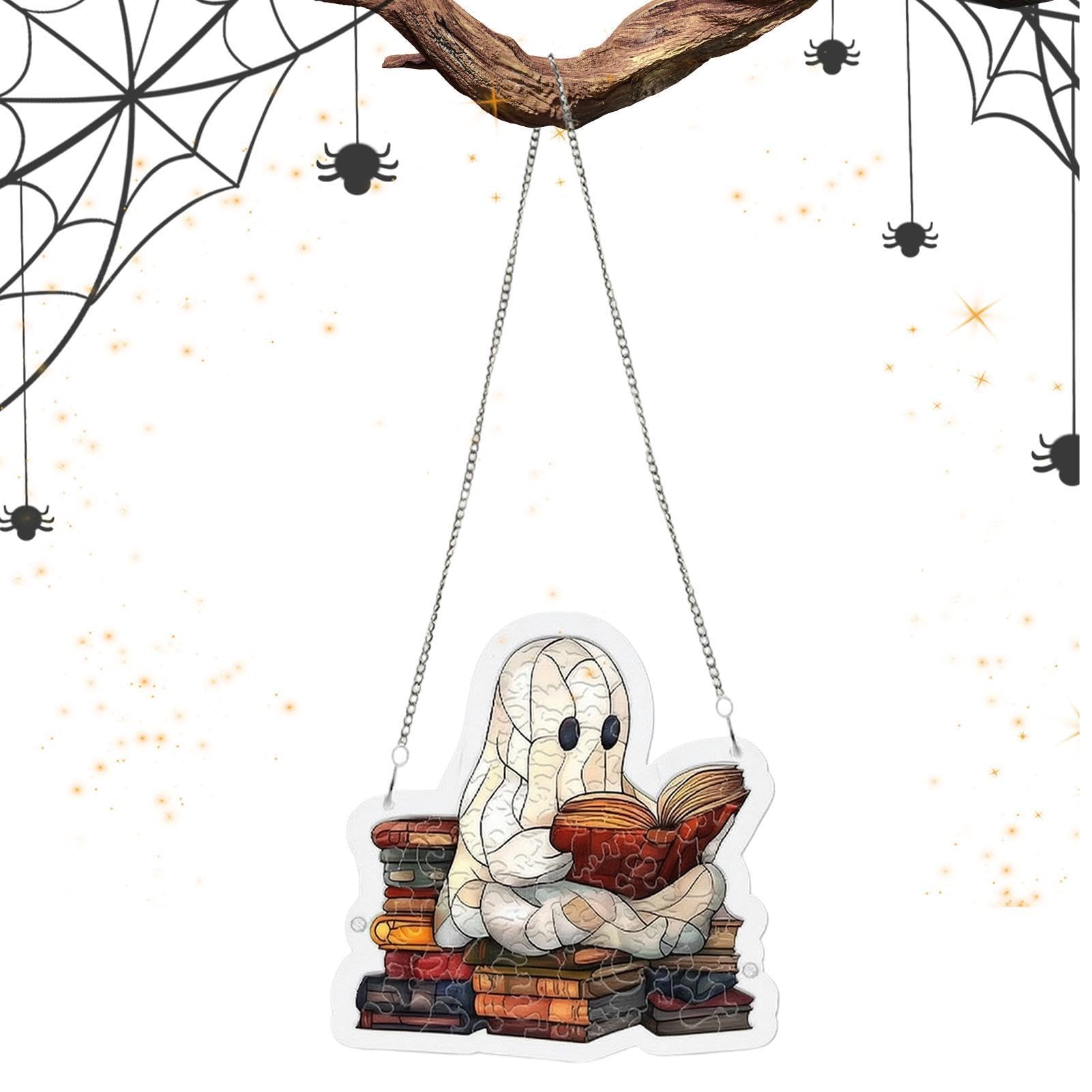 Attrape-lumière fantôme en puzzle acrylique pour illuminer votre balcon et salon à Halloween