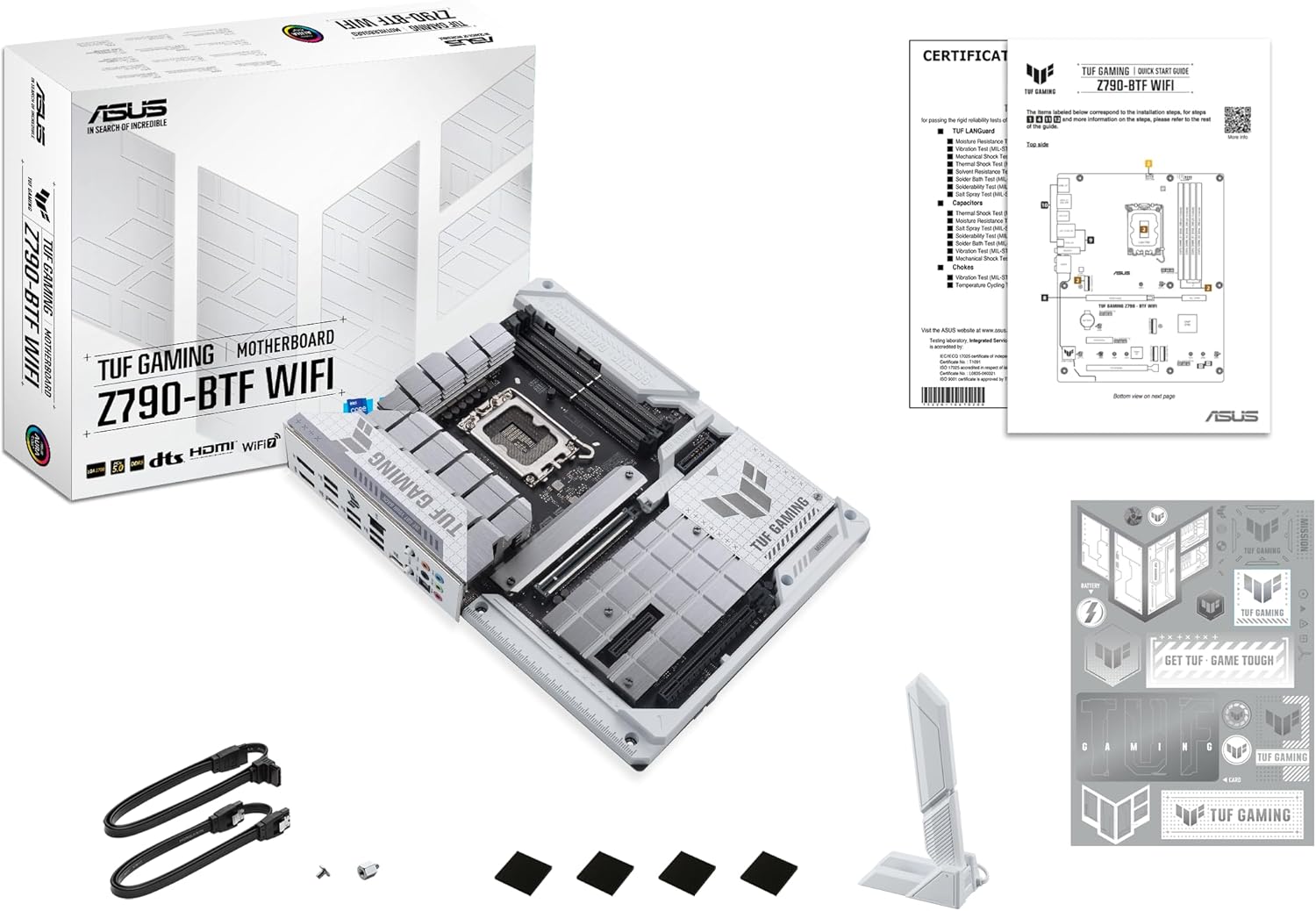 TUF Gaming Z790-BTF WiFi 7 Intel® Z790 (LGA 1700) ATX Motherboard,Hidden-Connector Design, PCIe 5.0, 4xM.2 Slots, 16+1+1 Power Stages, DDR5,2.5Gb Ethernet,USB Type-C, Front USB Type-C, Thunderbolt™ 4