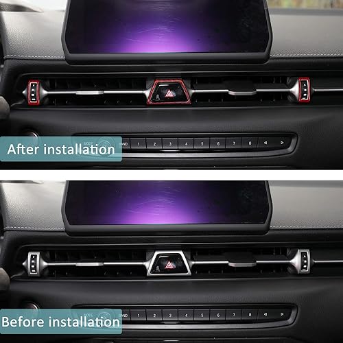 Miniatura 2 de Compatible con consola central, panel de salida de ventilación de aire acondicionado, marco de protección de fibra de carbono, accesorios interiores