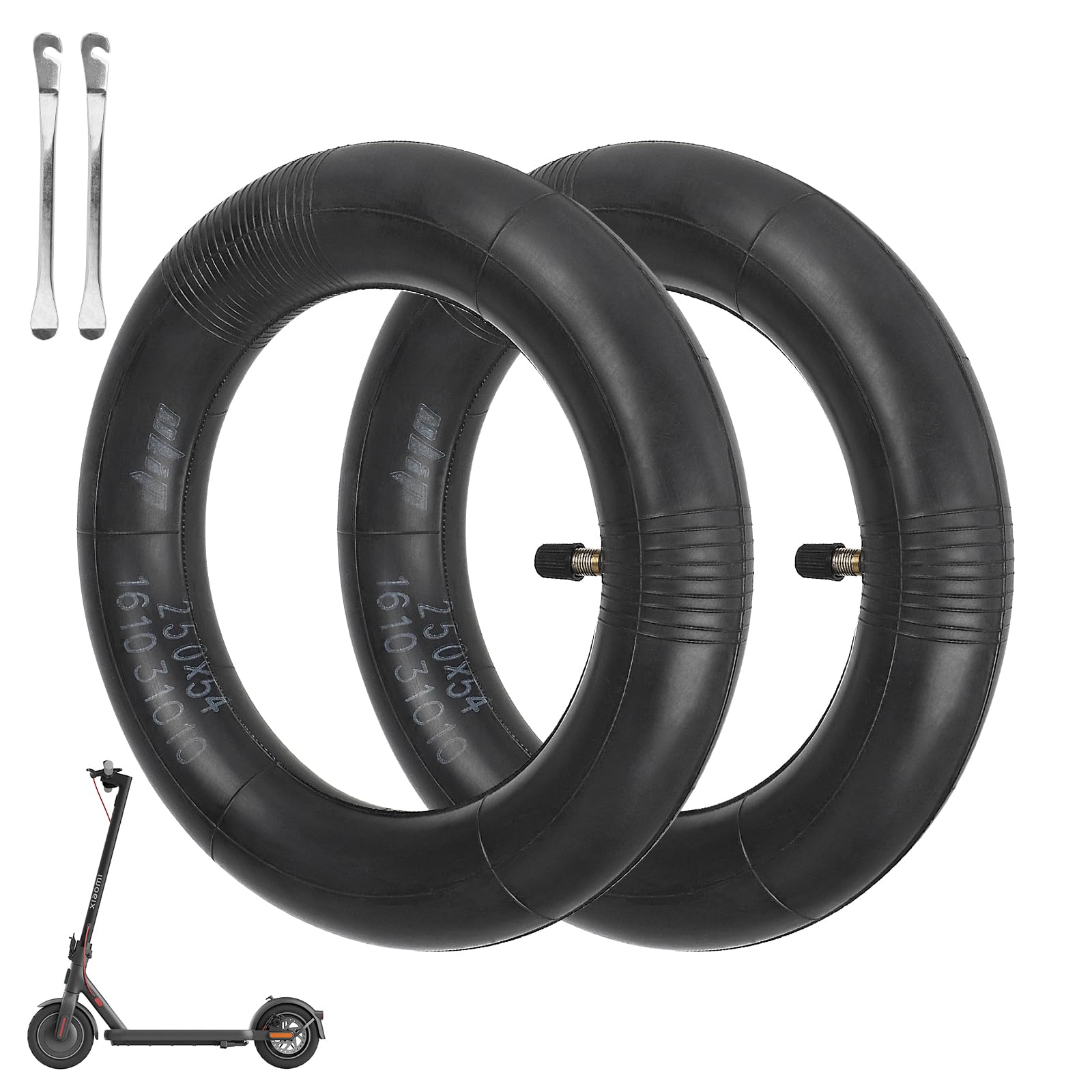 ulip 250 x 54 mangueras con válvula recta rueda delantera rueda trasera para Xiaomi Scooter eléctrico 4 (2 unidades)