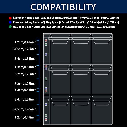 Miniatura 10 de Uncle Paul Páginas de recolección de monedas, 5 hojas, 6 bolsillos, estándar de 9 agujeros, fundas de recolección para monedas CS03506