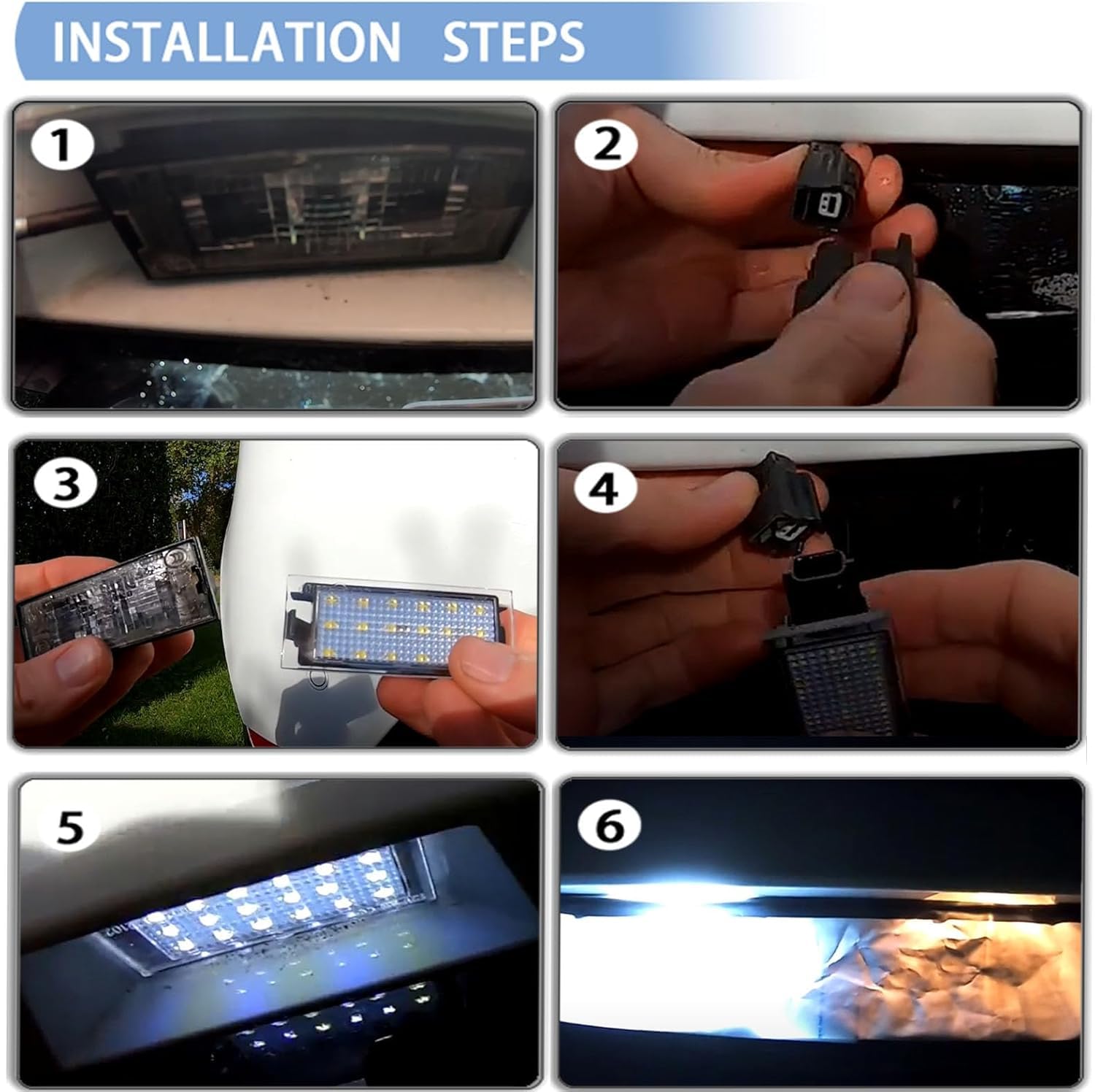POPMOTORZ Éclairage de plaque d'immatriculation LED pour Renault Vel Satis Twingo 2 Clio 3 Clio 4 Espace 4 Laguna 3 Laguna 2 Phase 2 Master 2 Megane 2 Megane 3 2835 SMD avec CAN-Bus, 2 Pièces