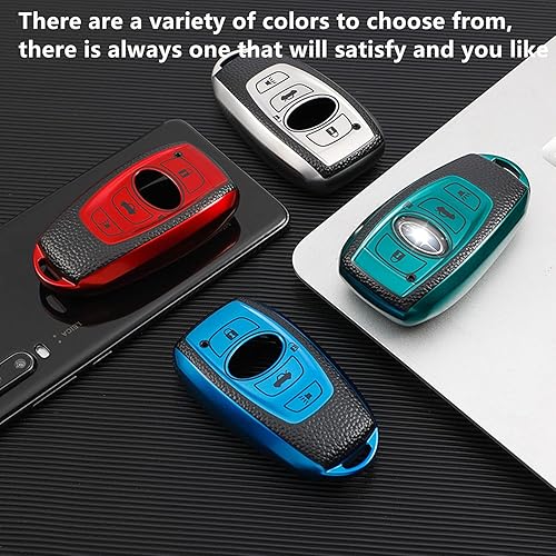 Miniatura 8 de Funda para llavero Subaru con llavero de piel TPU suave de protección completa para Subaru Forester CrossTrek Outback WRX Ascent BRZ Impreza Legacy