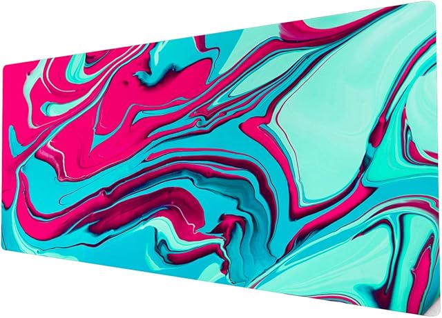 Large Mouse Mat | XXL Mouse Pad | Extended Mouse Pad | Desk Mat Large | Large Mouse Mat Gaming | Full Desk Mouse Mat | Gaming Mouse Pad Large | 900 x 400 Mouse Mat | Blue Pink Marble White