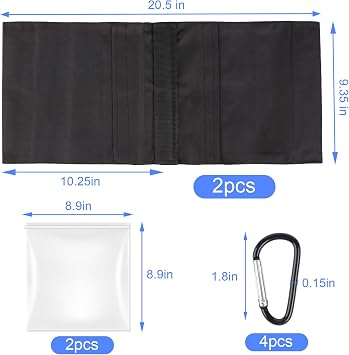 Rindion 2 Pack Sand Bags, Black Sand Bags for Weight, Heavy Duty Sandbags for Umbrella Base, Photography Video Equipment, Light Tripod, Fishing Chair, Sports, Backdrop Stand, Camping, Tent