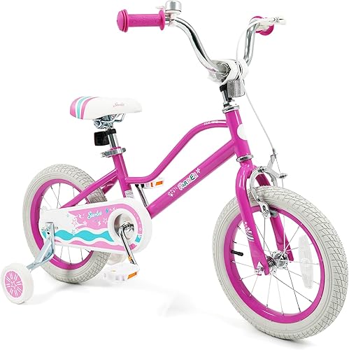 Miniatura 12 de BABY JOY Bicicleta para niñas, 12 pulgadas, 14 pulgadas, 16 pulgadas, 18 pulgadas, bicicleta para niños de 3 a 8 años con ruedas de entrenamiento,