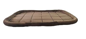 Mellifluous Premium Holland Velvet Size Dog and Cat Rectangular Pad Pet Bed (Large, Brown)