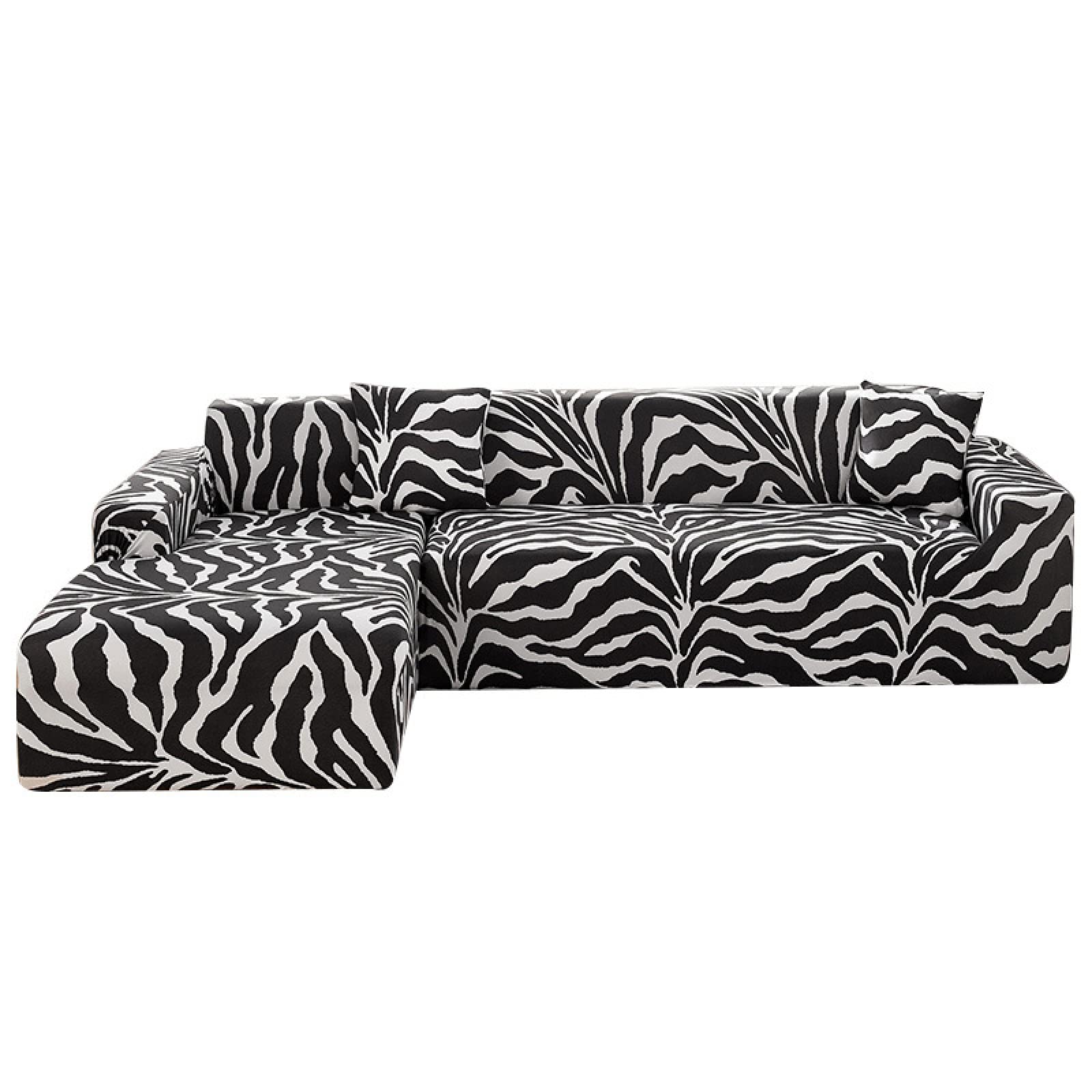 Sofabezug 3 Sitzer Schwarzer Zebra Weiß Sofaüberzug Universal Sofa Überzug Stretch Sofahusse Abnehmbare Couchüberzug Waschbar Sofa Covers Langlebig Überzug Couch Spandex Sofabezug Sofabezüge