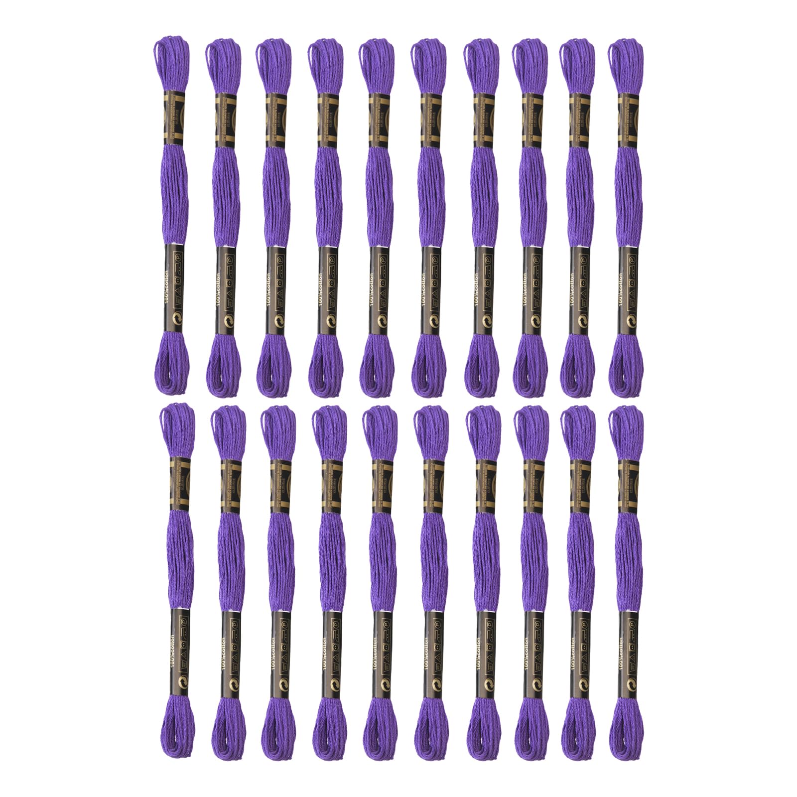 24 Skeins Embroidery Cotton Floss is 100% Egyptian Long Fiber Cotton of 8.75yds Each Cotton Cross Stitch Thread for Hand Embroidery DIY Creation and Friendship Bracelet String. (24, Purple)