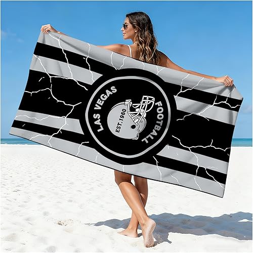 Toalla de playa de microfibra de gran tamaño para fanáticos del fútbol, con temática de la ciudad de Las Vegas, toallas absorbentes grandes para