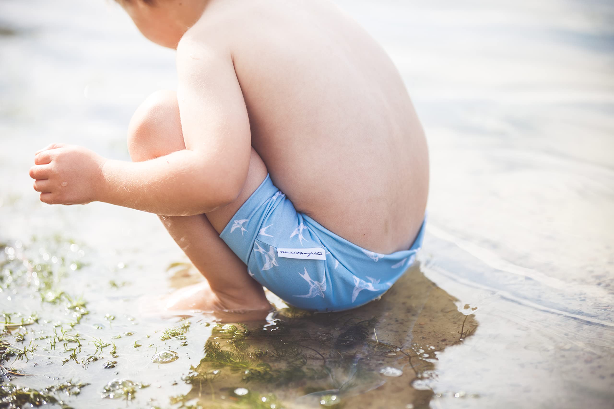 Couche de bain lavable et réutilisable, fabriquée en Allemagne (bourdon d'eau, taille S)