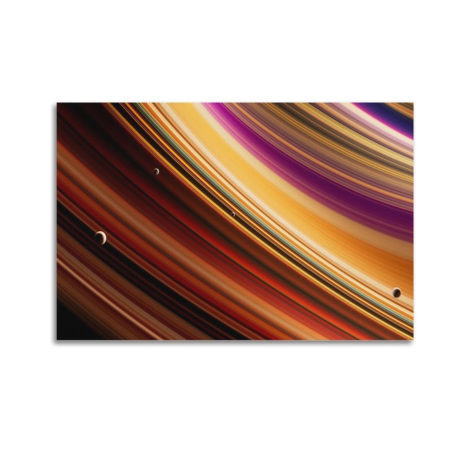 OKAHYS Planet Space Poster Celestial Planetary Rings Decorative Painting Canvas Wall Artworks Picture 20x30inch(50x75cm)