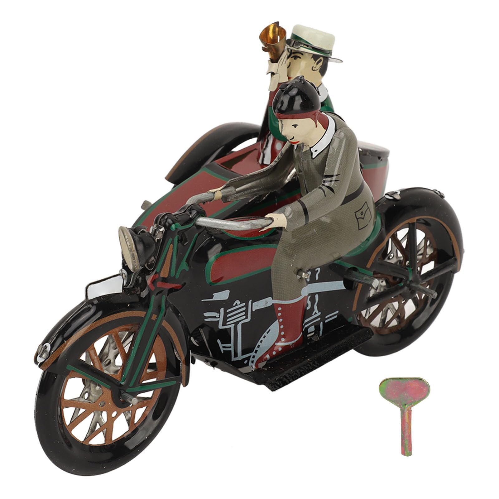 Alomejor Giocattolo Vintage in Latta da Collezione, Giocattolo a Carica per Motocicletta a 3 Ruote, Ornamenti Personalizzati per Ragazzi e Ragazze