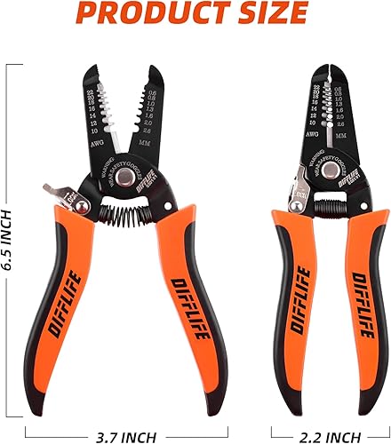 Miniatura 2 de Cortador pelacables de 10-22 AWG y herramienta manual multifunción, diseño de mango profesional y artesanía refinada.