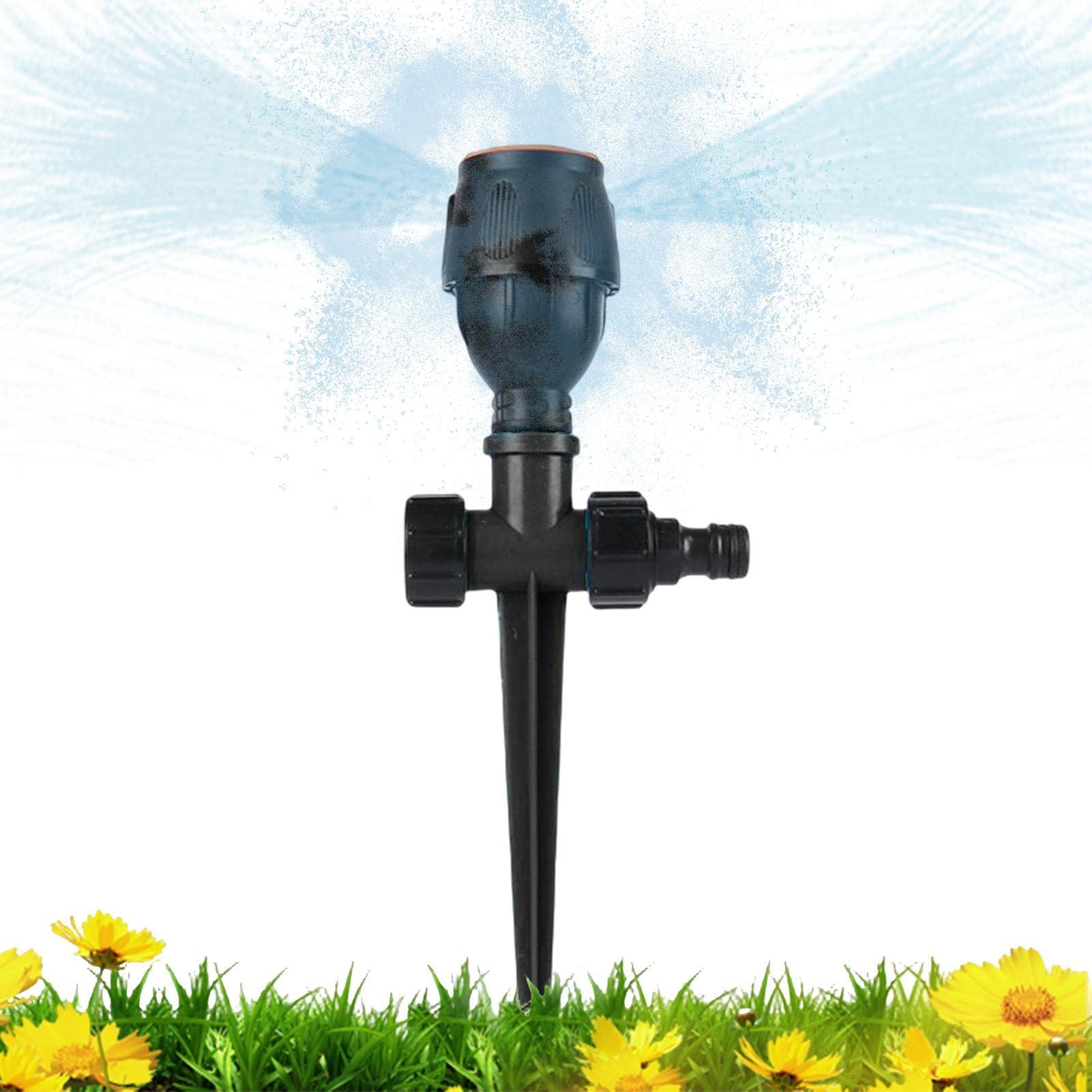 Rasensprenger, Sprinkler mit 360-Grad-Drehung, Teleskop Stativregner für Große Flächen, Automatisches Bewässerungssystem für Hof, Garten, Rasen, Haushalt