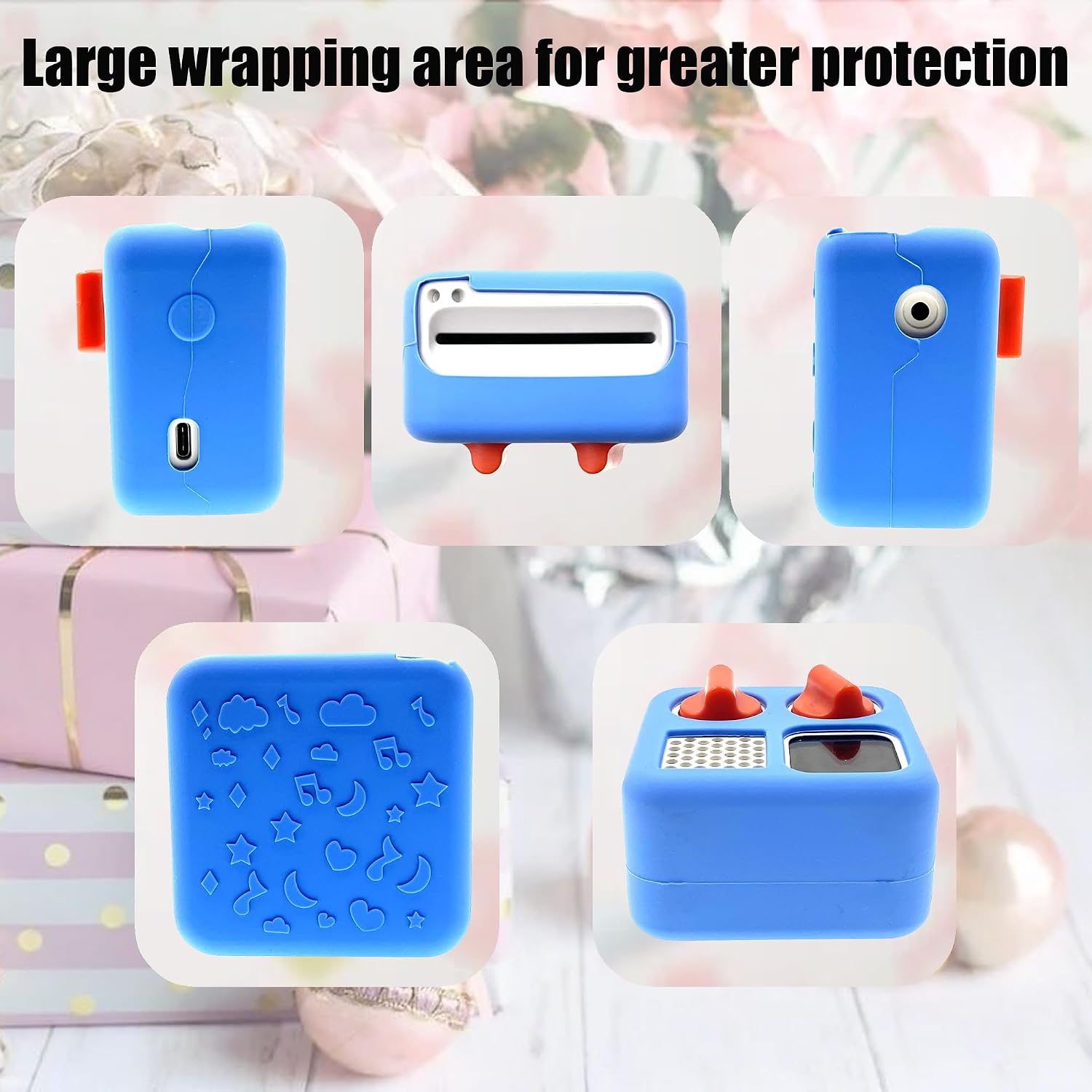 Silicone Shell Cover for Yoto Mini Player, Silicone Protective Sleeve Case Compatible with Mini Bluetooth Speaker (Case Only, Machine not Included) (Blue)