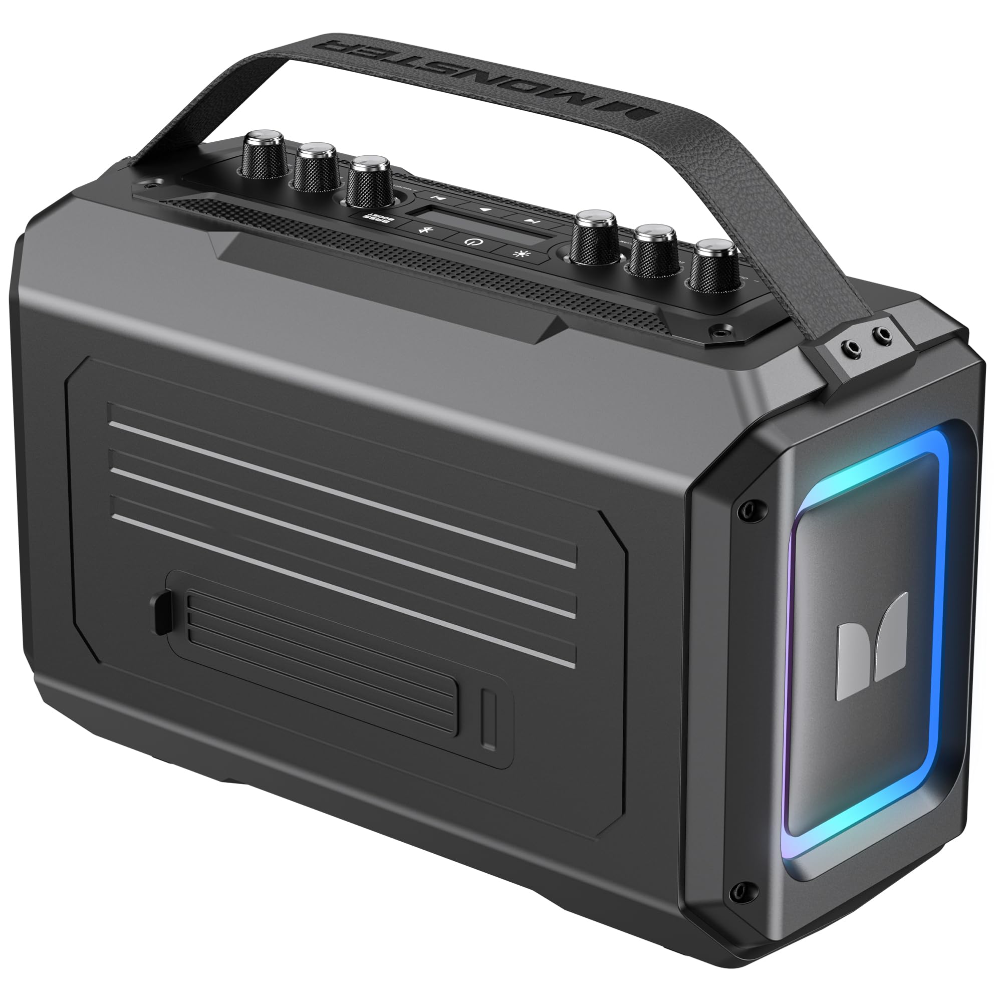 Monster MS-ADV1 Altavoz Portátil Bluetooth Adventurer 1000, 80 W, Negro, Bluetooth 5.3, Karaoke, USB, Tarjeta TF, 300x161x127 mm