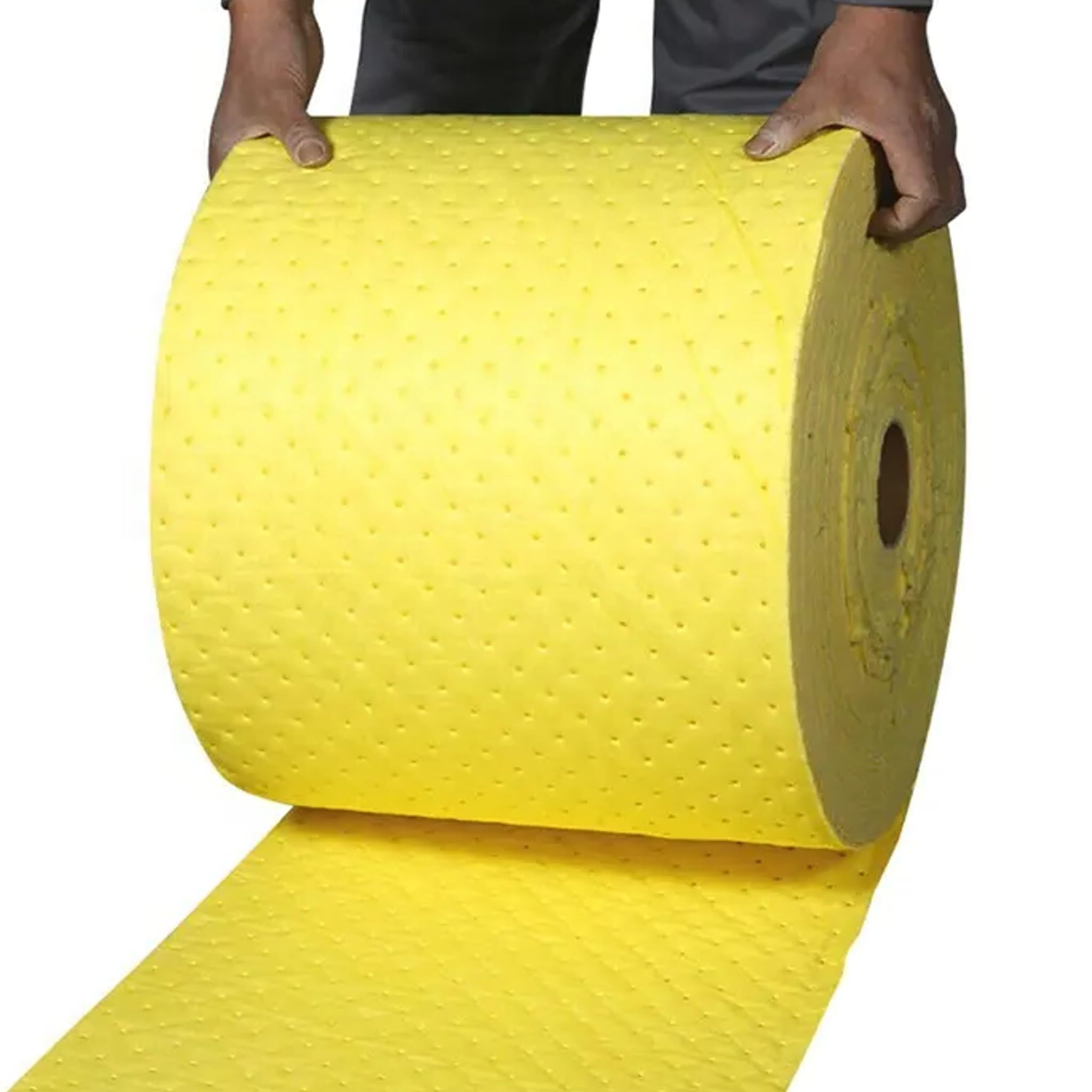 BL Panno assorbente industriale. Elevata resistenza, pulizia e prevenzione delle fuoriuscite chimiche in laboratori e officine. Rotolo da 40 metri. Assorbimento di acqua, oli, idrocarburi e sostanze