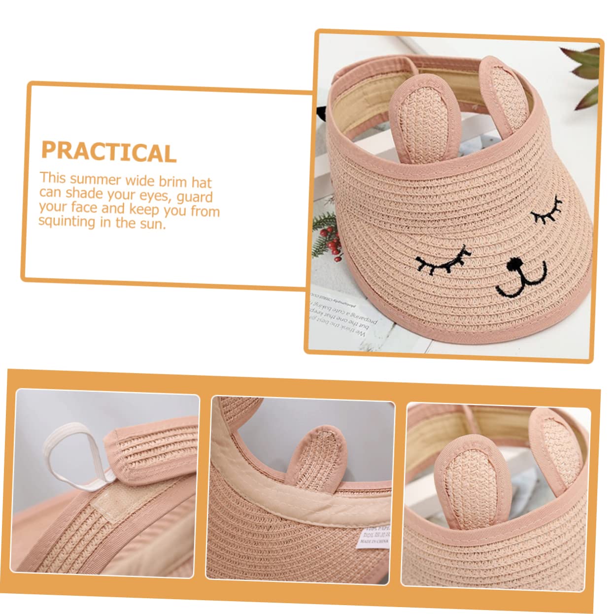 Ipetboom 5 Piezas Sombrero De Copa Vacío Plegable Sombreros Proteccion Gorra De Visera Visera Quitasol Deporte Exterior Borde Gorros para El Sol Playa Ultravioleta Rosa Papiro