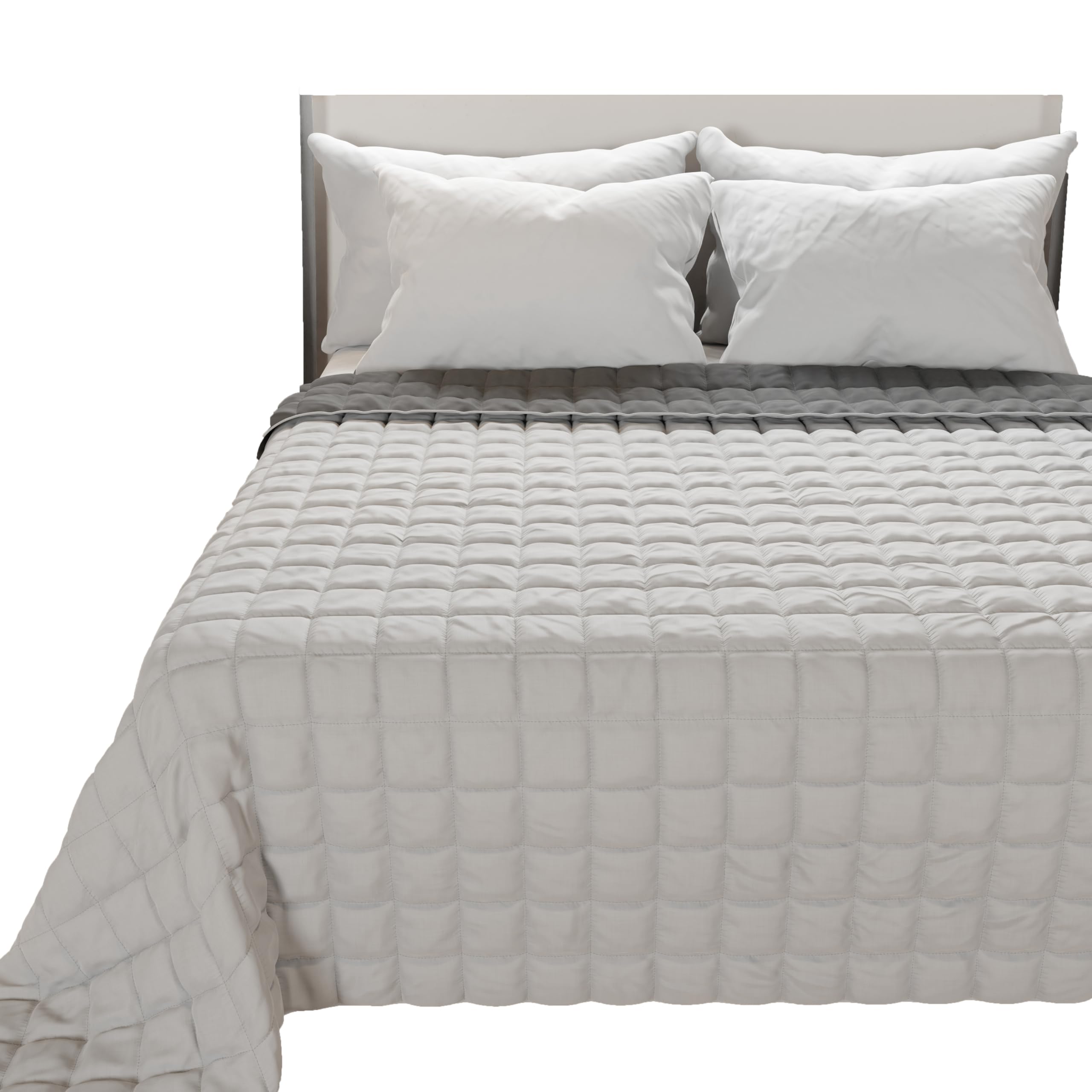PETTI Artigiani Italiani Summer Bedspread, Soft Bed Cover, Microfiber, 100% Made in Italy, Grey/Anthracite, Super King (260x270 cm)