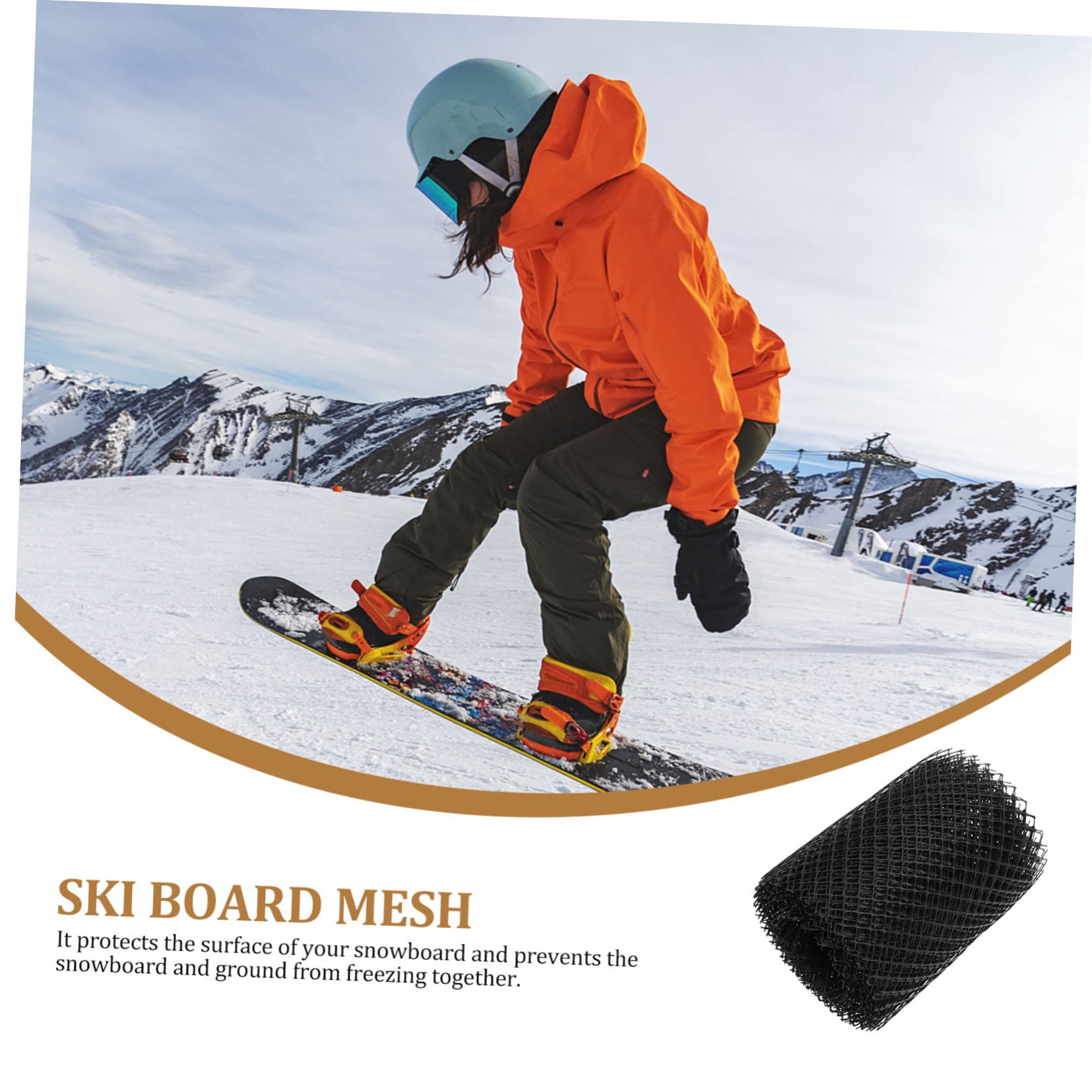 BRIGHTFUFU 1Roll Snowboard Protective Mesh Skin Sticking Design Ski Board Protector for Prolonging Ski and Easy to Use for Snowboarding