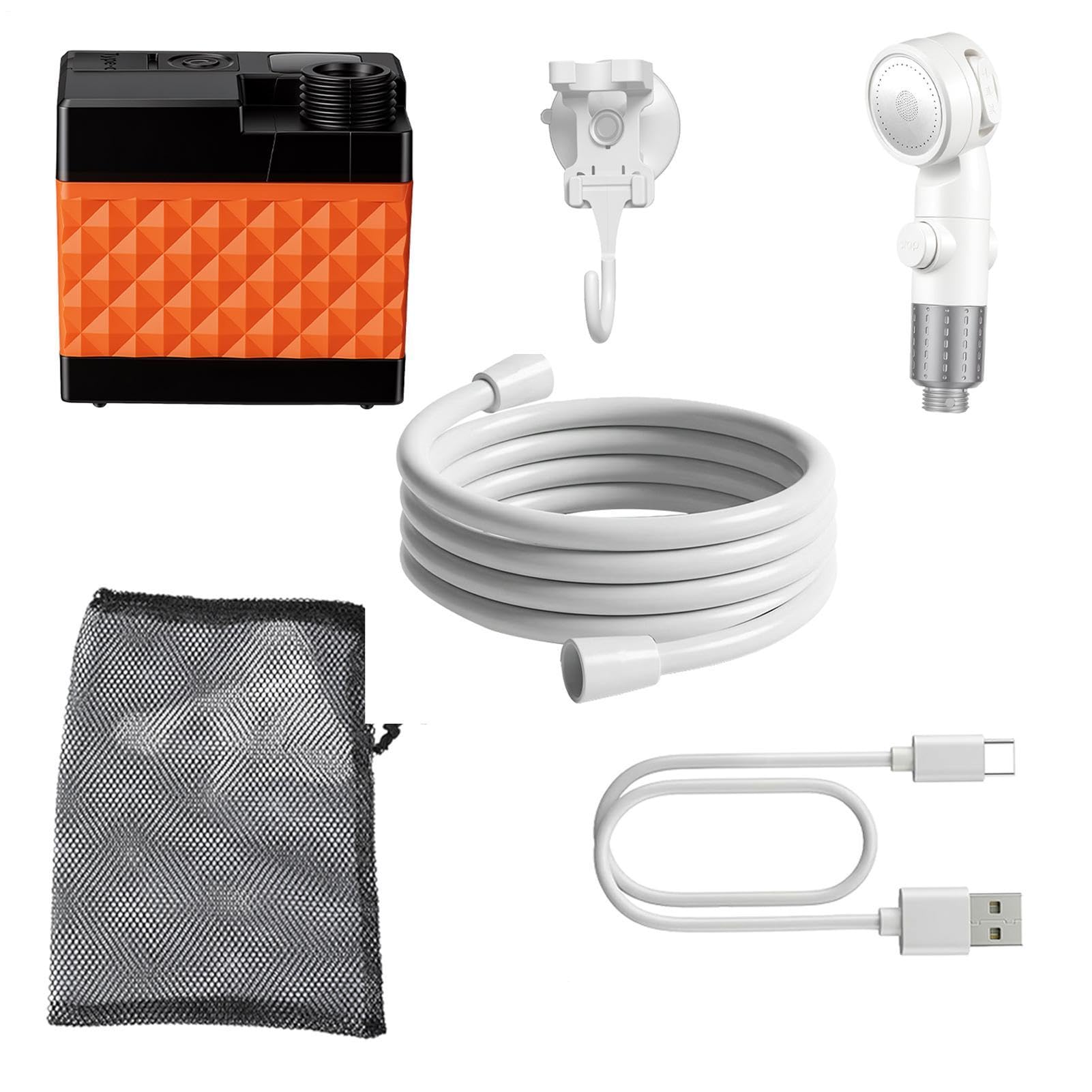 Genérico Ducha Portátil Camping Pantalla LED, Lavado con Manguera