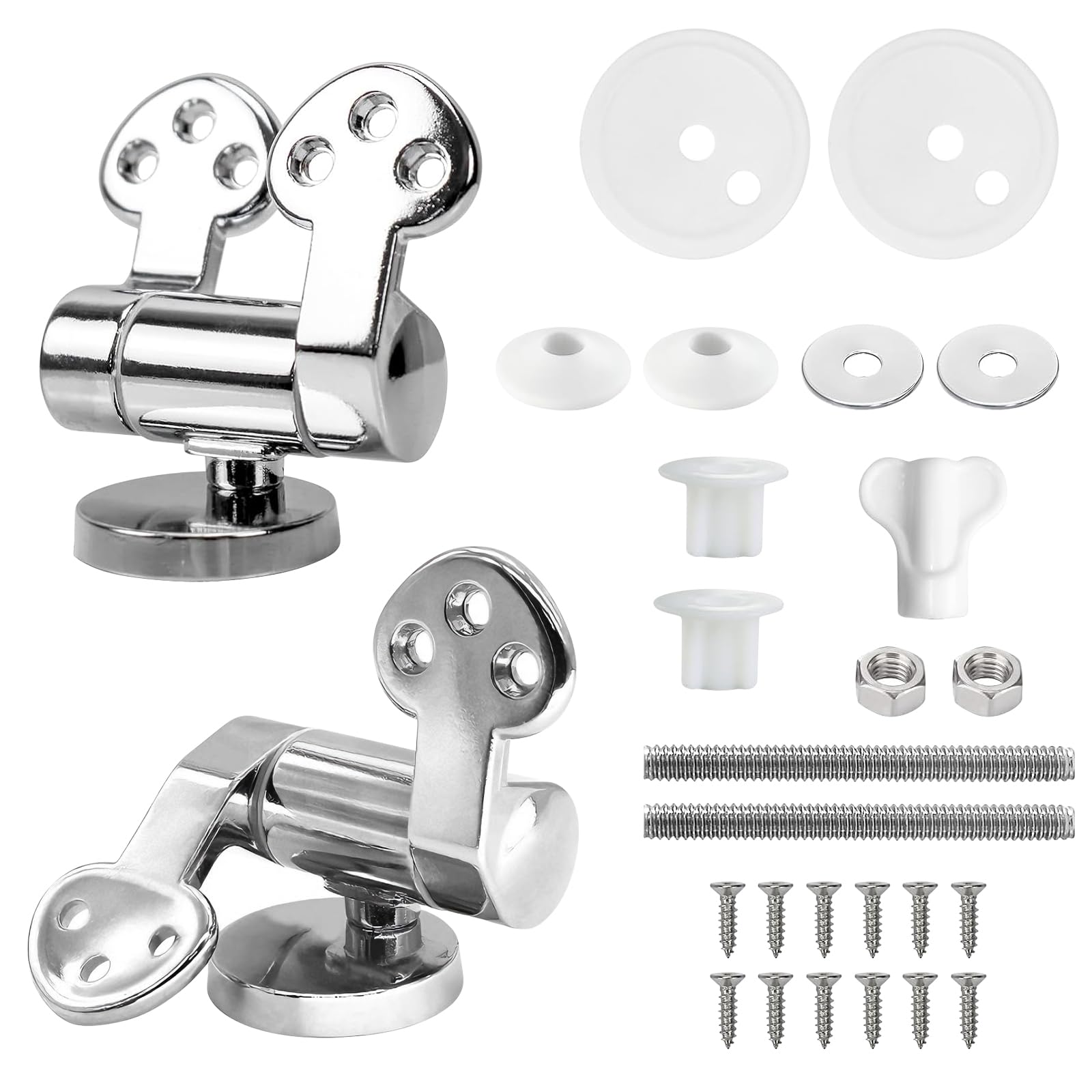 Aartner Toilet Seat Hinges Replacement - Soft Close, Quick Release, Durable Zinc Alloy Fittings - Easy to Clean, Perfect for Most Toilet Seats