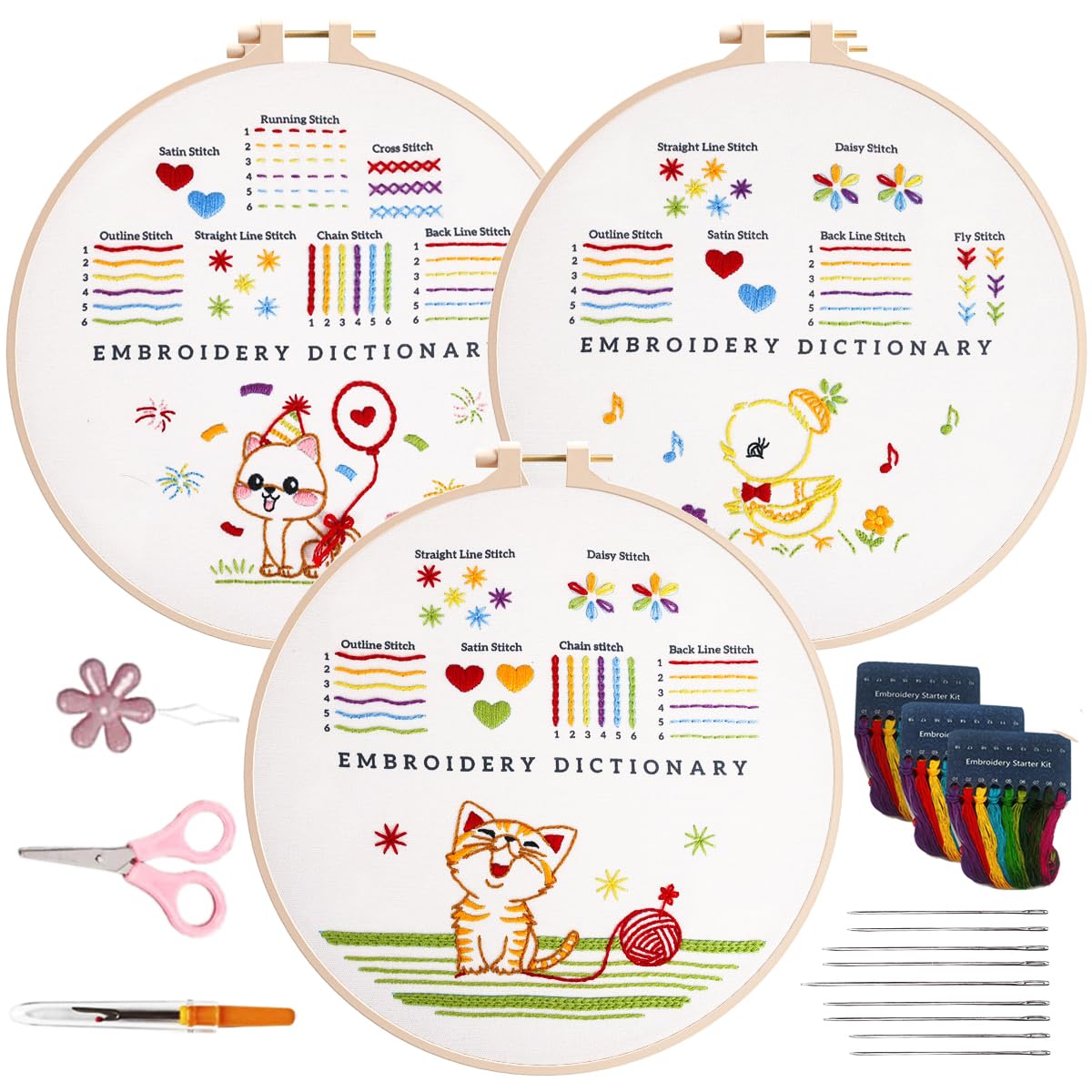 Embroidery Kit for Beginners Adults Cross Stitch Kits Punch Needle Beginner Needlepoint Kits Hobbies for Women & Kids