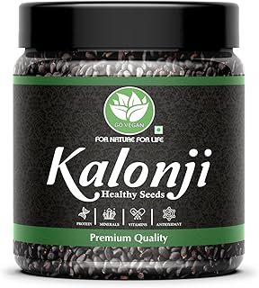 Go Vegan Kalonji Seeds 250gm - Nigella Seeds | Seeds for Hair Growth | 100% Natural | Culinary Spice | Health Benefits | Gluten-Free | Source of Antioxidants | Kala Jeera