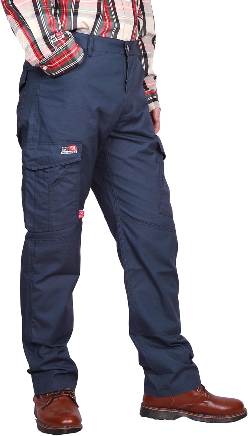 BOCOMAL FR Pants Cargo Pockets Lightweight 100% C Rip Stop Water Repellent Finish Flame Resistant Jeans Regular Fit - Image 5