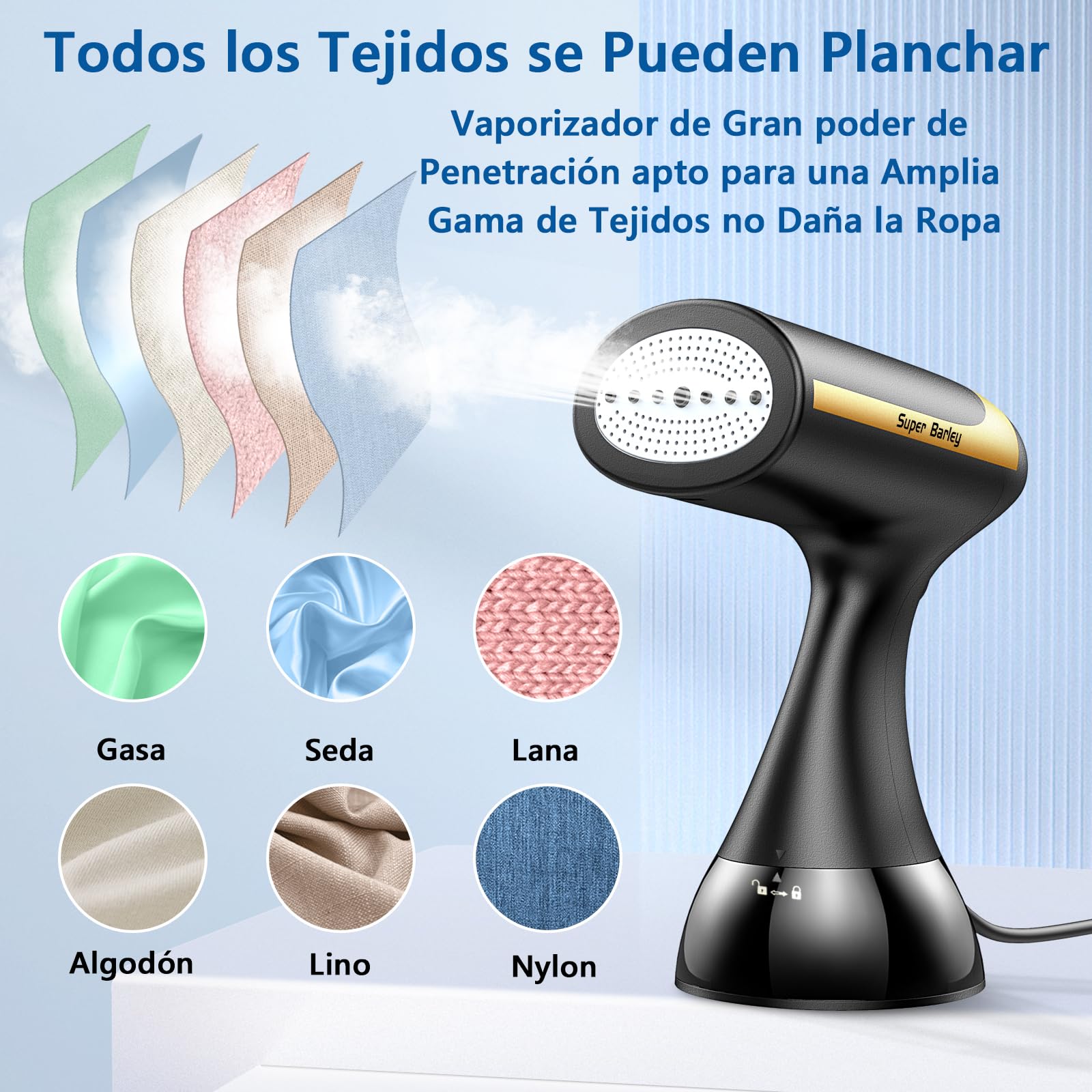 Plancha Vertical Vapor, 1500W Plancha Ropa Vertical, 25s Calentamiento Rápido Ferro a Vapor Vertical, 300ml Plancha Vapor Vertical Viaje Adecuado para el Hogar, la Oficina y los Viajes