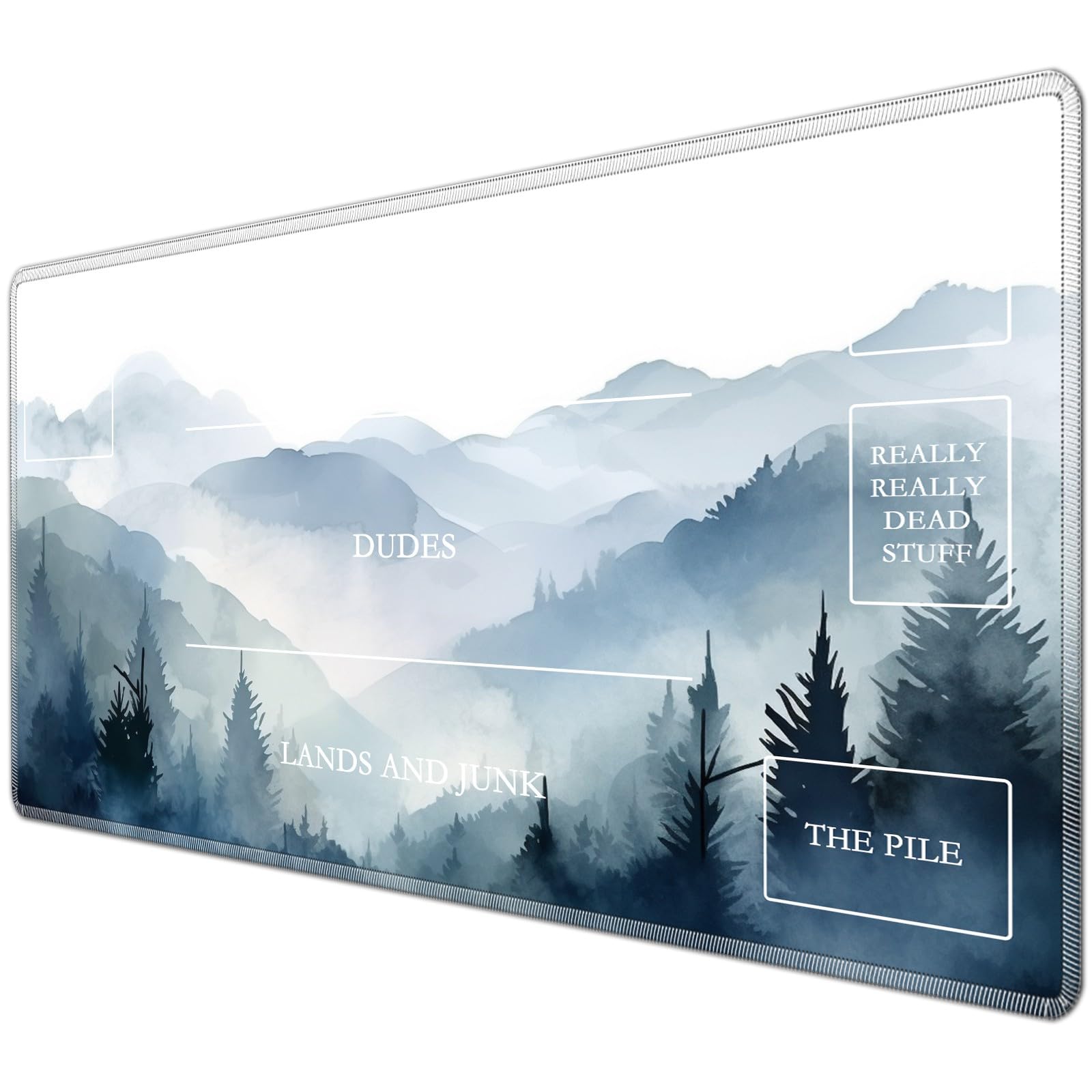 JANENFNA TCG Playmat with Magic Zones 24 x 14 inches Mousepad Compatible for MTG TCG Trading Card Game Play Mats Smooth Rubber Surface Magic The Gathering Play Mat, Watercolor Painting Forest