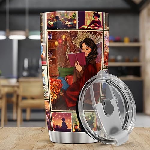 Miniatura 3 de CUBICER Books - Vaso de café de 20 onzas para mujeres adolescentes y niñas gusanos de biblioteca amantes de la lectura taza de viaje de acero
