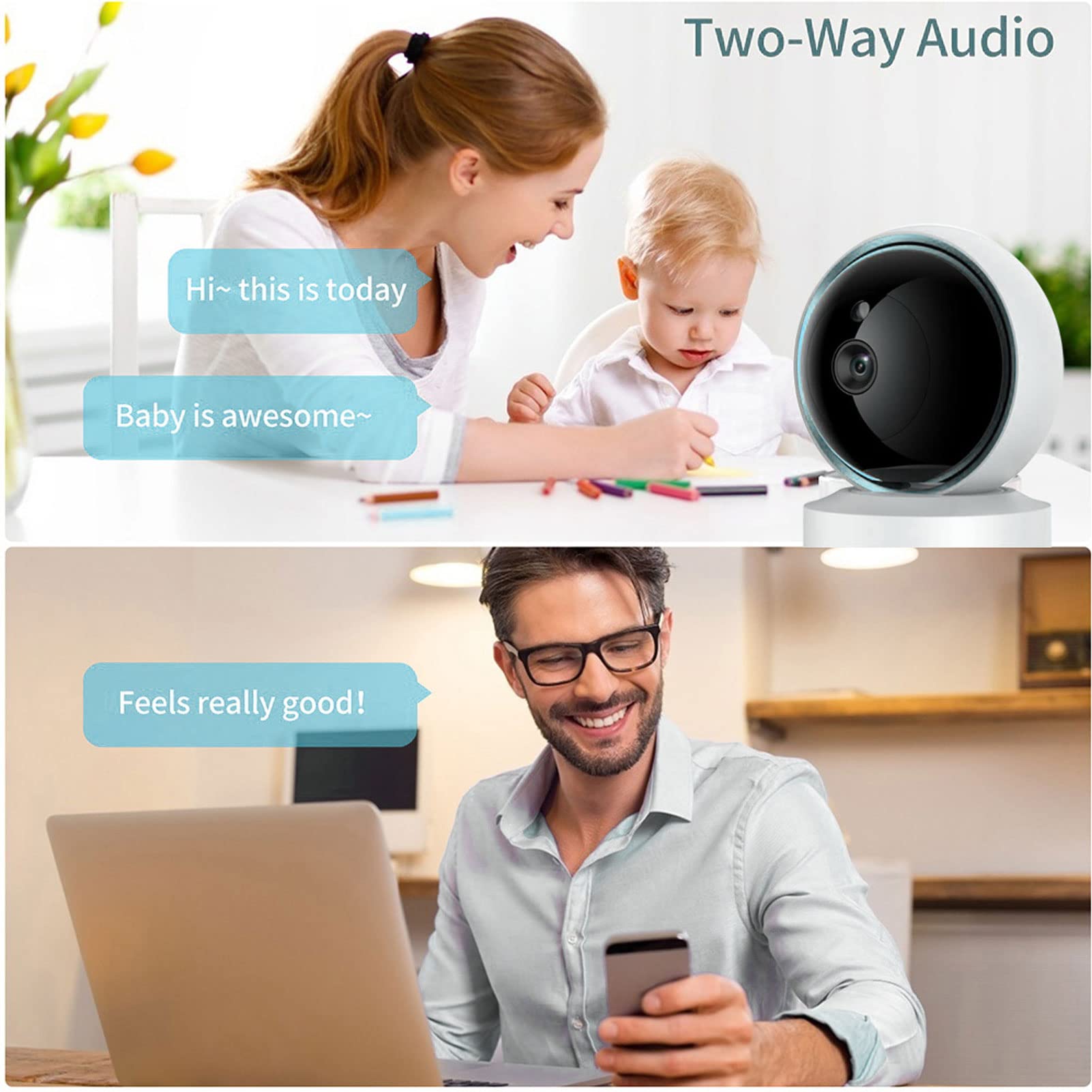Kamera bezpieczeństwa Mini 1080P HD Wewnętrzna, inteligentna niania Kamera dla zwierząt domowych do bezpieczeństwa w domu, kamera IP do śledzenia ruchu z telefonem komórkowym WiFi 5/2,4 GHz Zdalne w