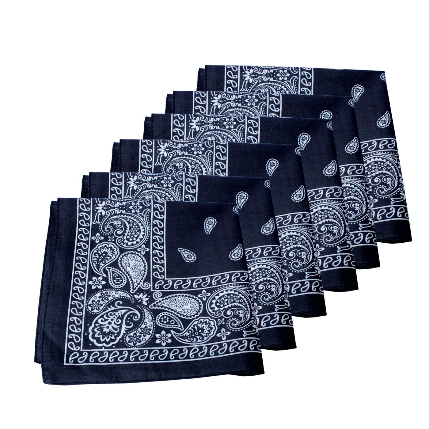 Complete Face Cover Handkerchief Men's Hanky Comfortable And Convenient For Long Hours Set Of 6 (Black)-image-5