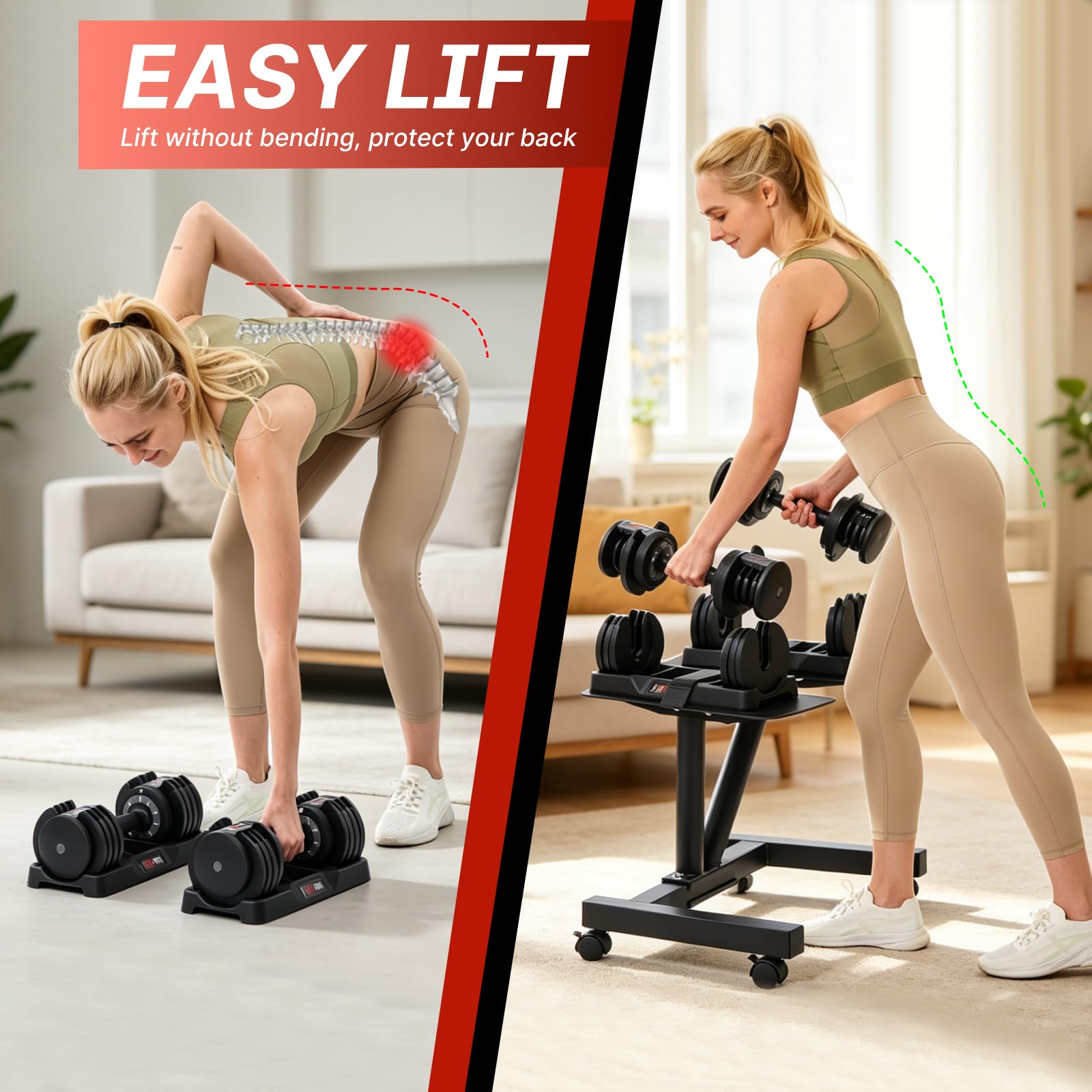 EnterSports Mancuernas ajustables de 10 kg/20 kg/40 kg, juego de mancuernas para ahorrar lugar, pesas con mango antideslizante, equipo de entrenamiento de fuerza para gimnasio en casa para culturismo