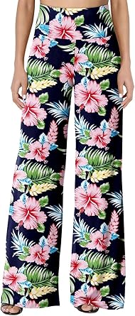 JZC Women's Palazzo Lounge Pants Stretchy Wide Leg Casual Pants Comfy High Waist Flowy Pants S-3XL
