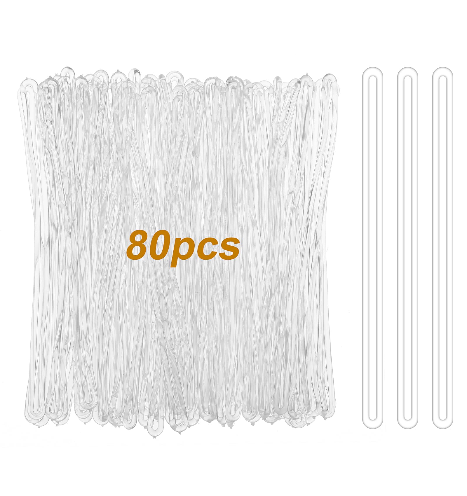 80PCS Luggage Tag Loops, Clear Luggage Tag Straps Only for Bag Tags ID Card Holders and Name Straps for Secure and Organized Travel