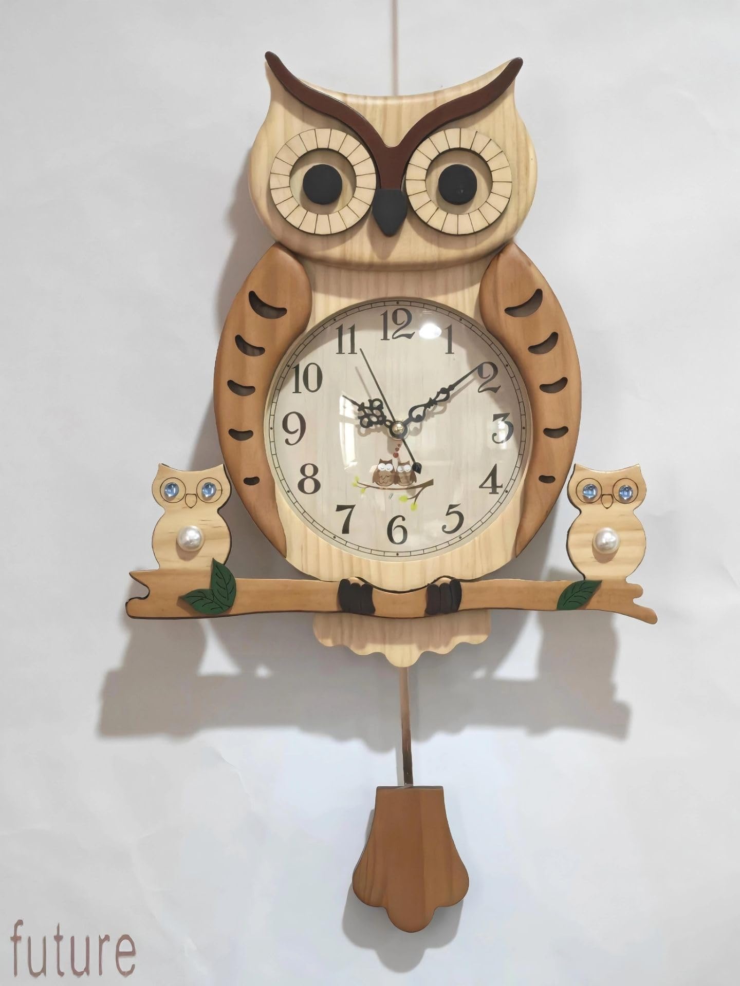 Batteriebetriebene Wanduhr aus Holz, Nicht tickend, geräuschlos, für Wohnzimmer