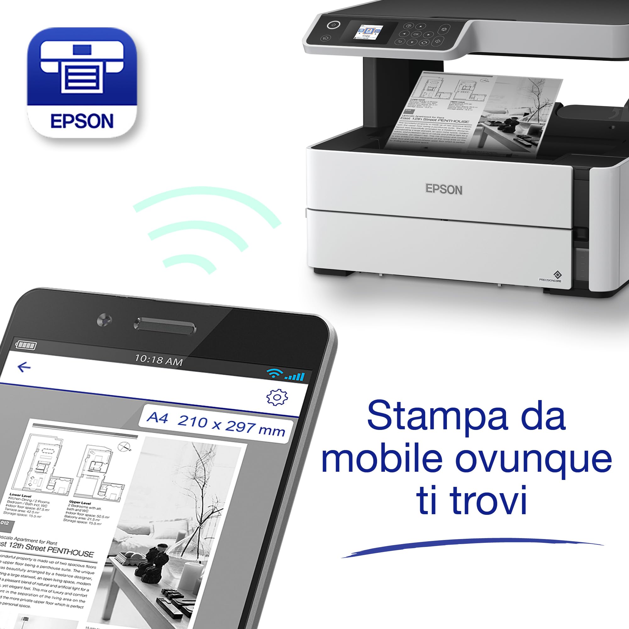 Epson EcoTank ET-M2170 A4 Wi-Fi 39 ppm drukarka atramentowa