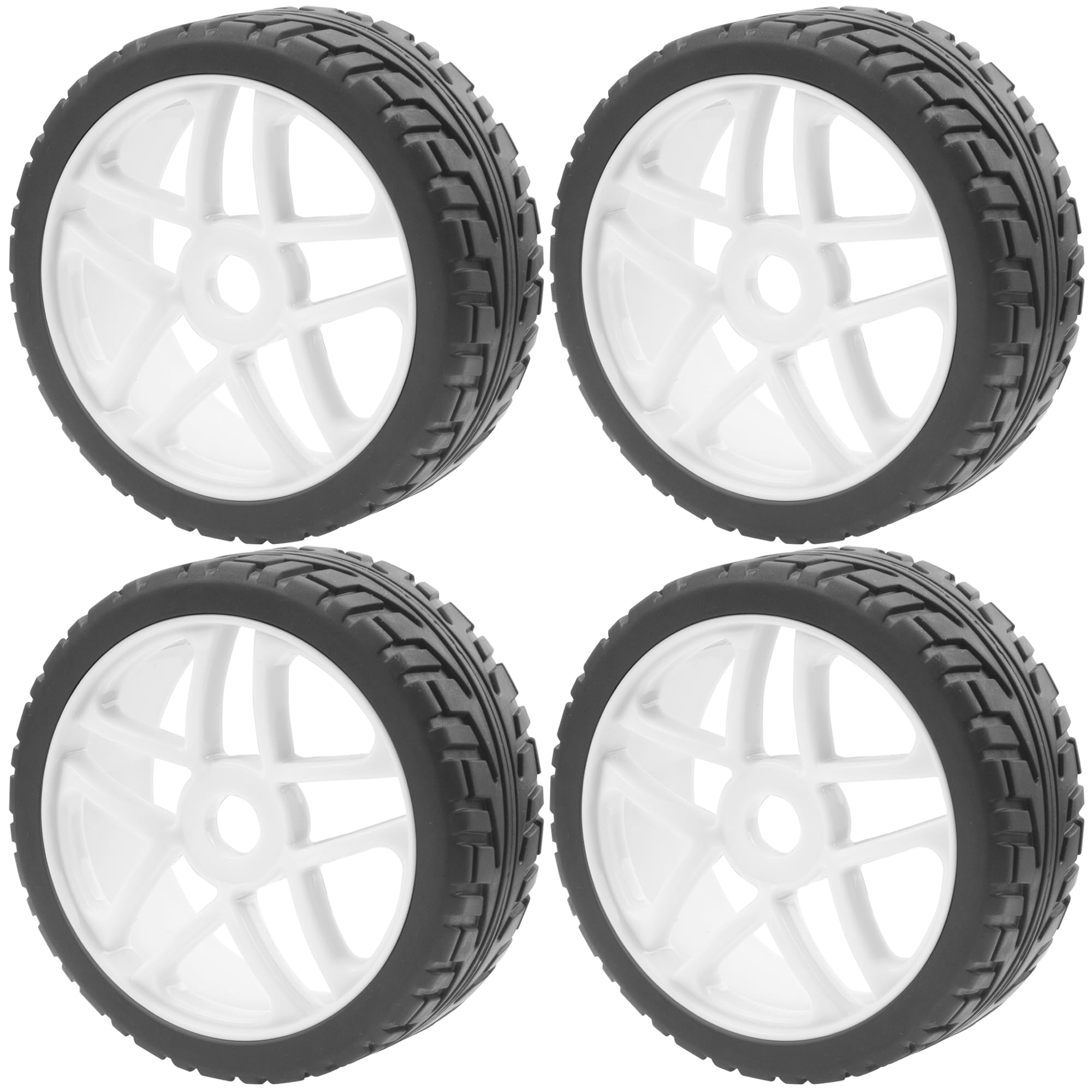 ShareGoo OD 4.09" Rubber 1/8 RC Buggy Tires and 17mm Hex Wheels Rim Compatible with Arrma Typhon Kyosho Losi VRX Redcat HSP HPI 1/8 Scale RC Off Road