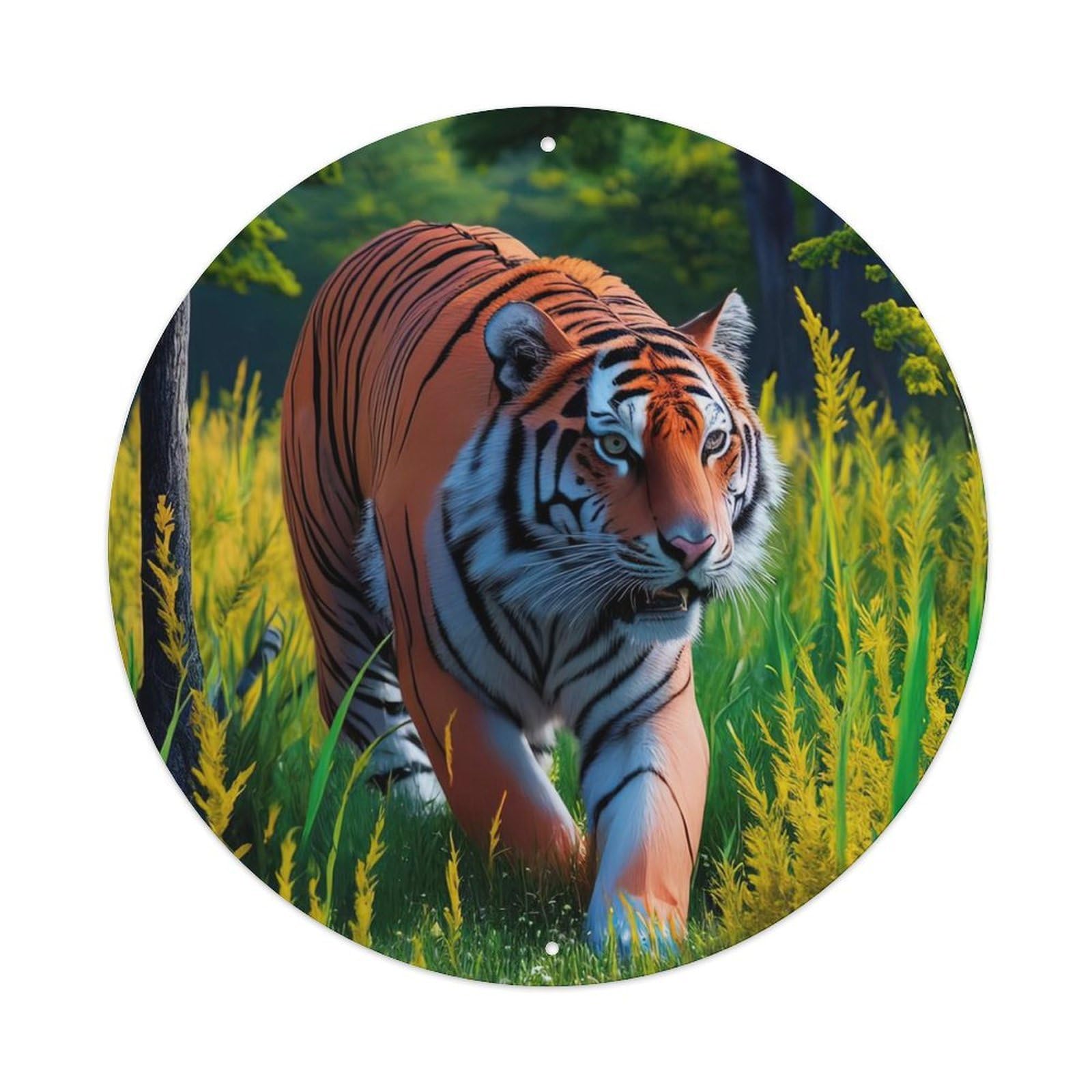 Animal Artwork Tigers in The Forest Metal Tin Sign