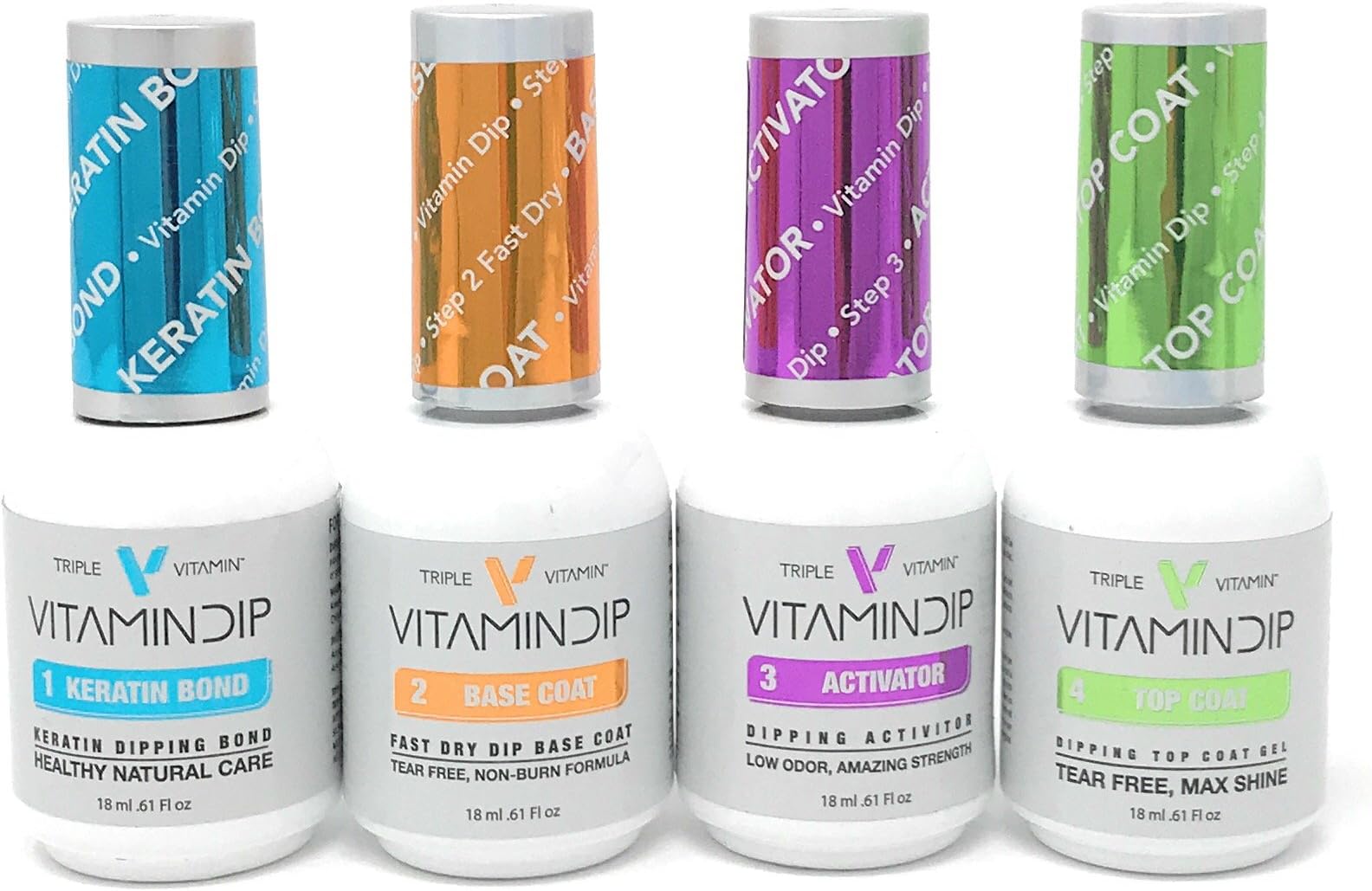 Triple Vitamin dip liquid (0.6oz. /each) (Set of 4:Bond,Base,Activator,Top)