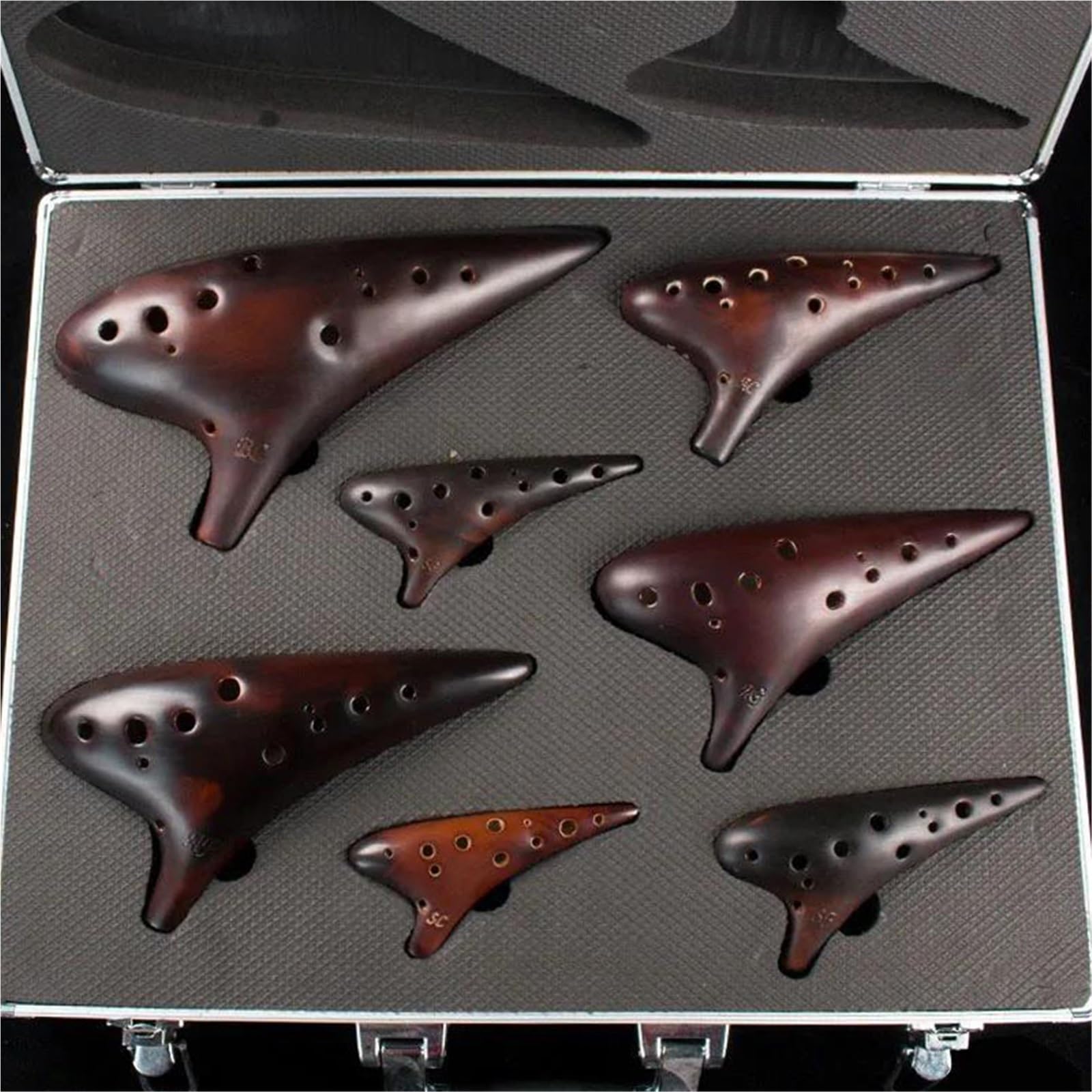 Juego De Siete Piezas Con Caja De Aluminio, Instrumentos Musicales Profesionales De Ocarina De Cerámica, Ocarina De 12 Agujeros
