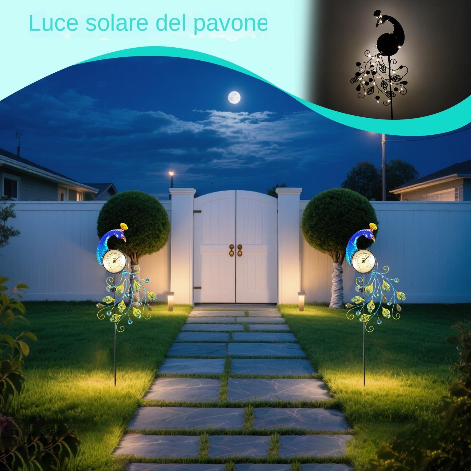 Lampa Solarna Do Użytku Zewnętrznego Zasilane Słońcem, Wodoodporne | Lampki LED na Palikach Wbijane w Ziemię Do zastosowania na balkonie, trawniku, ścieżkach, chodnikach, dziedzińcu, ganku i